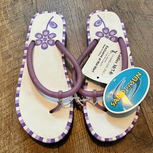 Purple and White Sandals